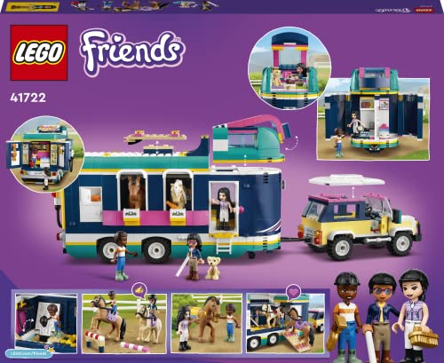 Image of LEGO 41722 Friends The Horse Competition Trailer: Equestrian Toy, Equestrian Competition with Horse Trailer, Car, Building Kit, for Boys and Girls From 8 Years Old