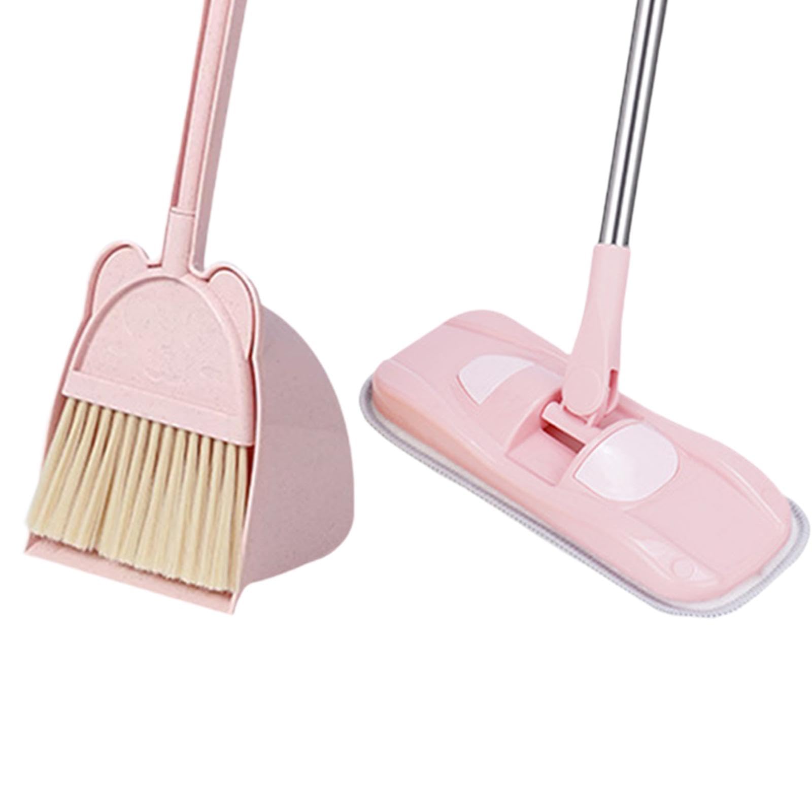 Set di Giocattoli per La Pulizia dei Bambini Set di Scope per I più Piccoli Regali per Le Vacanze Giochi di Finzione Set di Aiutanti per Le Pulizie PE, Rosa