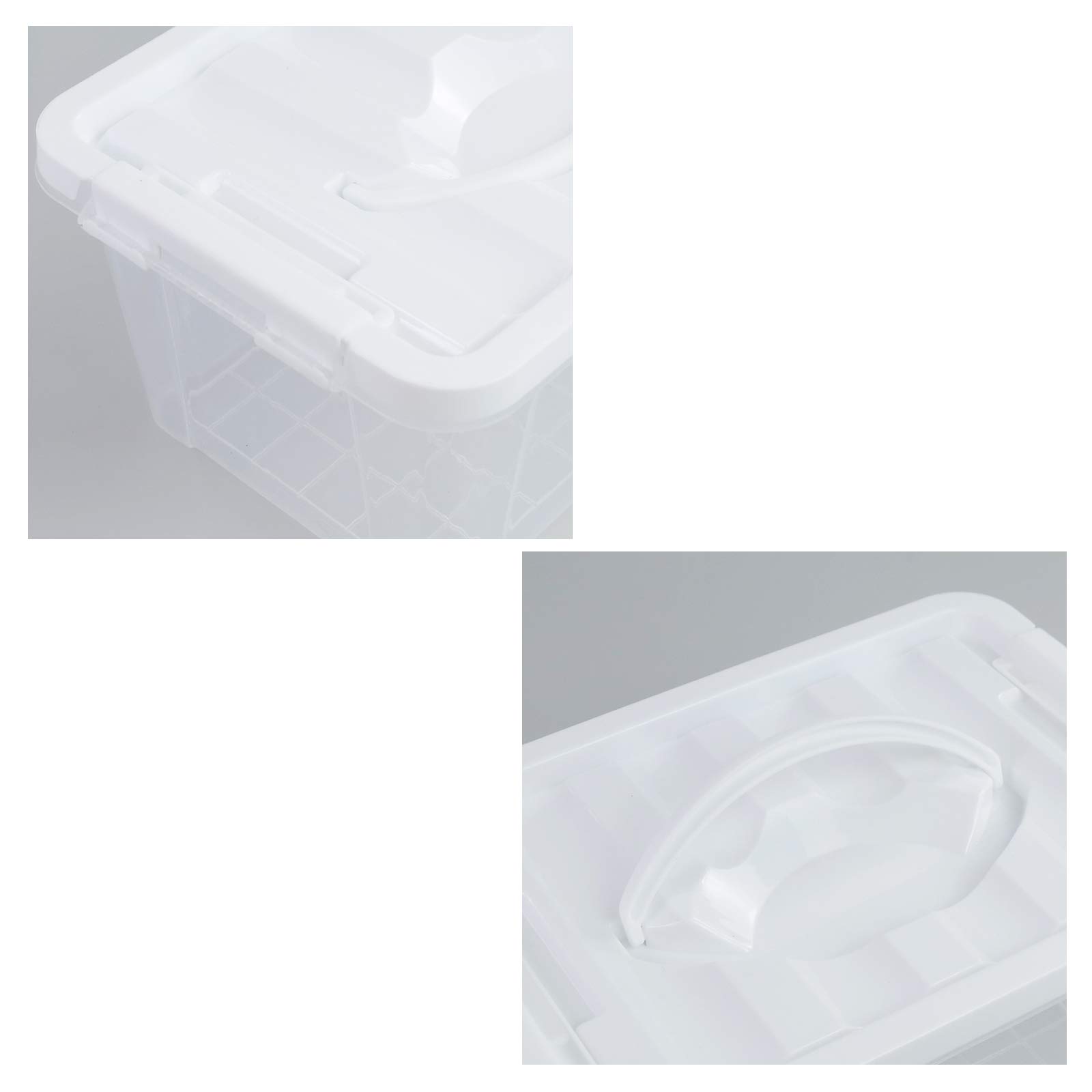 Hespama Lot de 6 boîtes en plastique transparent avec couvercles, conteneurs de rangement de 5 l