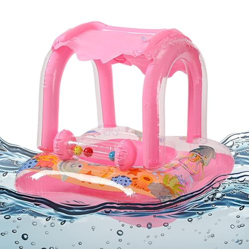 Pool Float para bebés, Juguete Inflable para Niños | Dibujos animados Flotador con Protección Solar Toldo para Jugarlos al aire libre Nadador Playa Playa