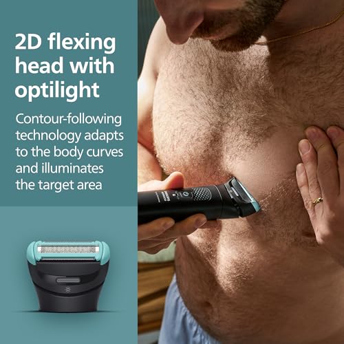 Philips Norelco Body Groomer 7000 Series, Men's Whole Body Groomer, Contour-Following 2D Flexing Head, Triple Protect Shave System & Intimate Body Hair Trimmer, 100% Showerproof, BG7480/50 by Norelco - Image 5