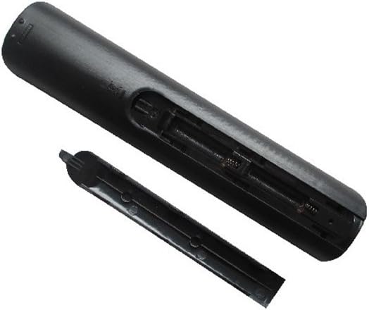 Image showing the back of the Easytry123 remote control with the battery compartment open and a detached cover.