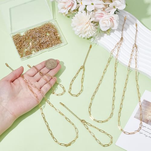 Collier et Bracelet Or 18k Maillons Trombone de qualité supérieure - 4