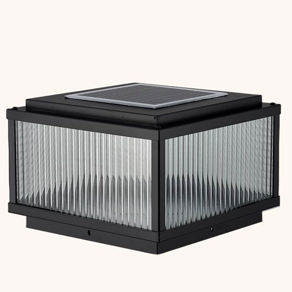 Linterna de estigma impermeable IP65 solar retro cuadrada para poste y exterior 7