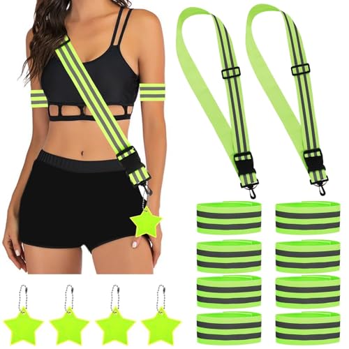 YGKYMVW 14 Stück Reflektoren Kleidung Set, Beinhaltet 2 Reflektor Gürtel...