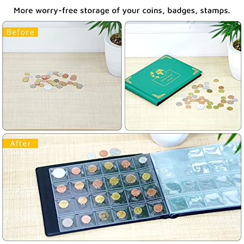 Aptbyte Q0-IS7M-E186 Coin Collection Supplies Holder Book For Collectors, 300 Pockets Coin Collection Organizer Storage Box Case Album thumb #5
