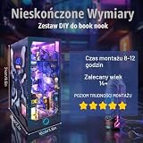 STRUCWOOD Book Nook Cyberpunk, nowy DIY domek dla lalek i półka na książki, dekoracja z diodami LED, 3D puzzle, mini kącik książki, urodziny, Boże Narodzenie