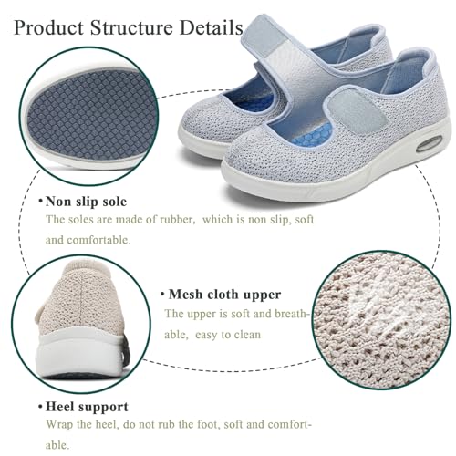 Diabetic Shoes for Men Women Extra Wide Slip on Slippers Lightweight Adjustable Closure Walking Shoes for Elderly Arthritis Swollen Feet2
