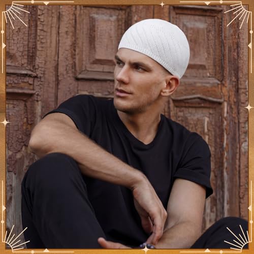 Image of Boyiee Kufi Hat for Men Muslim Knit Kufi Cap Crochet Beanie Skull Beanie African Hat for Men Women