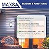 Maxsa 44219 Premium Wireless Battery-Powered Motion-Activated Decorative Outdoor Wall Sconce Lighting Fixture, Cool White LED, Metal Housing, Black