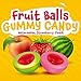 Fruit Gummy Balls Mix - 19 Ounce Jar (30 Count) - Jelly Filled Gummies - Individually Wrapped Gummy Candy - Watermelon, Strawberry, Peach - Candy for Goody Bags by Funtasty