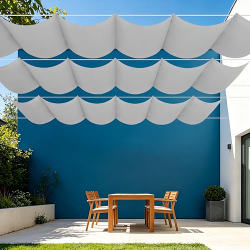 Voile ombrage rétractable vague pour bloquer la chaleur du balcon - 2