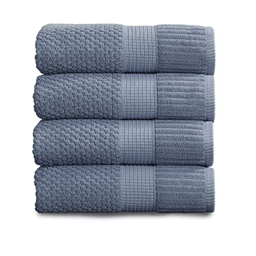 NY Loft 100% Cotton Bath Towel 4 Pack | Super Soft & Absorbent Quick-Dry Bath Towels 30" x 52" |Textured and Durable Cotton | Trinity Collection (4 Pack Bath Towel, Flint Stone) NY Loft 100% Cotton Bath Towel 4 Pack | Super Soft & Absorbent Quick-Dry Bath Towels 30" x 52" |Textured and Durable Cotton | Trinity Collection (4 Pack Bath Towel, Flint Stone)