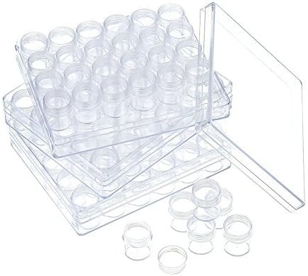 Pandahall Contenedor de almacenamiento, Set de abalorio, Organizadores de cajas de almacenaje y botellas, transparente, 90 unidades de plástico