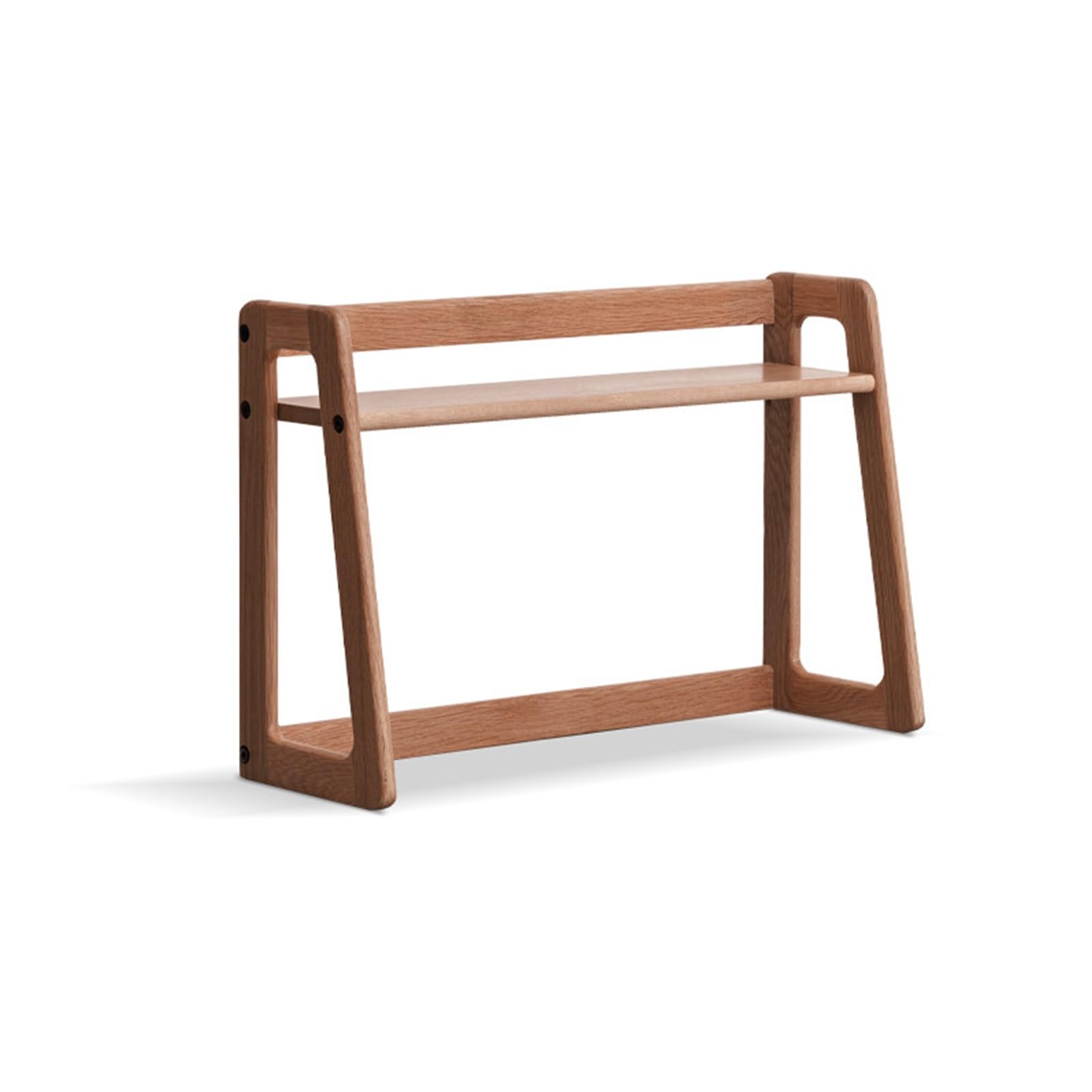 CWCQGH Wooden Desktop Bookshelf & Organizer - Compact Storage Rack for College Dorm, Home Office, Study - Open Display for Computer Desks, Stylish Wood Shelf,Walnut-60cm/23.6in