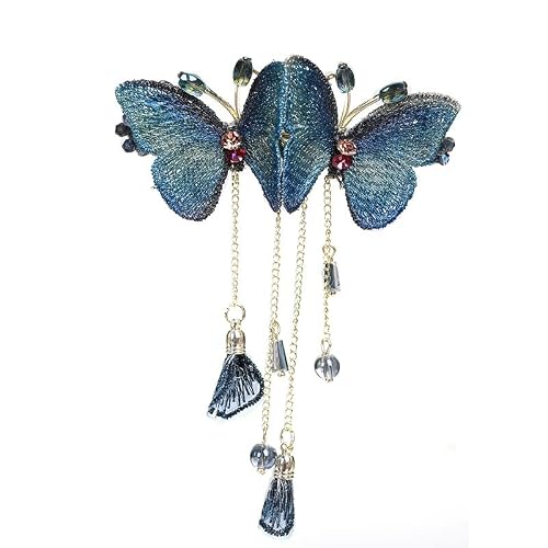 XIXIDIAN Butterfly Hairpin Diamond Spring Clip Back of Head Top