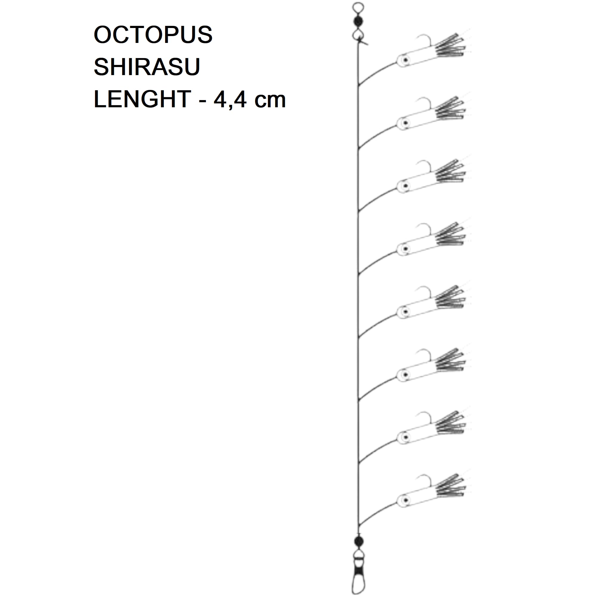 20 pezzi di Polpi Luminosi Rondini SHIRASU 4,4cm - Esca Artificiale Luminosa - Esca di Gomma per Sabiki Rig - Aringhe & Sgombro & Calamari - Esche da Pesca in Acqua Salata - Fishing Set