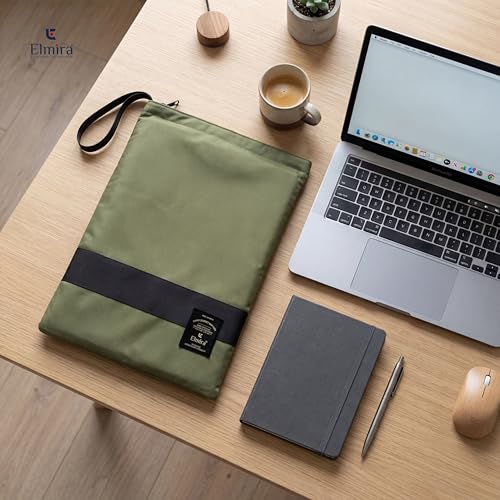Image of Elmira 15.6 Inch Laptop Sleeve, Water-Resistant Padded Protective for MacBook Pro 16, Dell, HP, Lenovo, ASUS & Acer, Slim Laptop Cover Bag with Durable Zipper for Men & Women (Olive, 15.6 INCH)