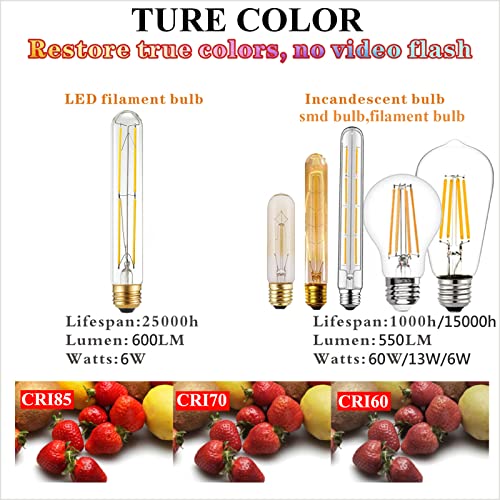 Litehistory T10 Led Bulb 6W Equal E26 Led Bulb 60 Watt Dimmable Neutral White 4000K E26 Edison Bulb Ac120V 600Lm Tubular Light Bulb T9 For Rustic Pendant,Island,Chandeliers,Wall Sconces Pack Of 6 #TOP5