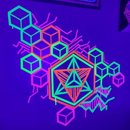 Image of Neon Gaffer Cloth Tape - 6 Colors, UV Blacklight Glow Party Supplies in The Dark Neon Fluorescent Tape, Luminous Reflective Tape for Neon Party Decorations (0.6 inch x 16.5')