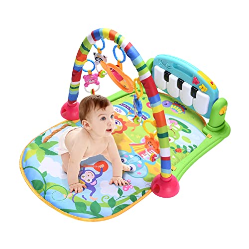 Image of Baby Play Mat Baby Gym With Music And Lights, Activity Gym Mat With Multiple Sensory Infant Baby Toys, Detachable Kick And Play Piano Gym As Baby Gifts For Baby Boys&Girls Ages 0 To 3 6 9 12 Months