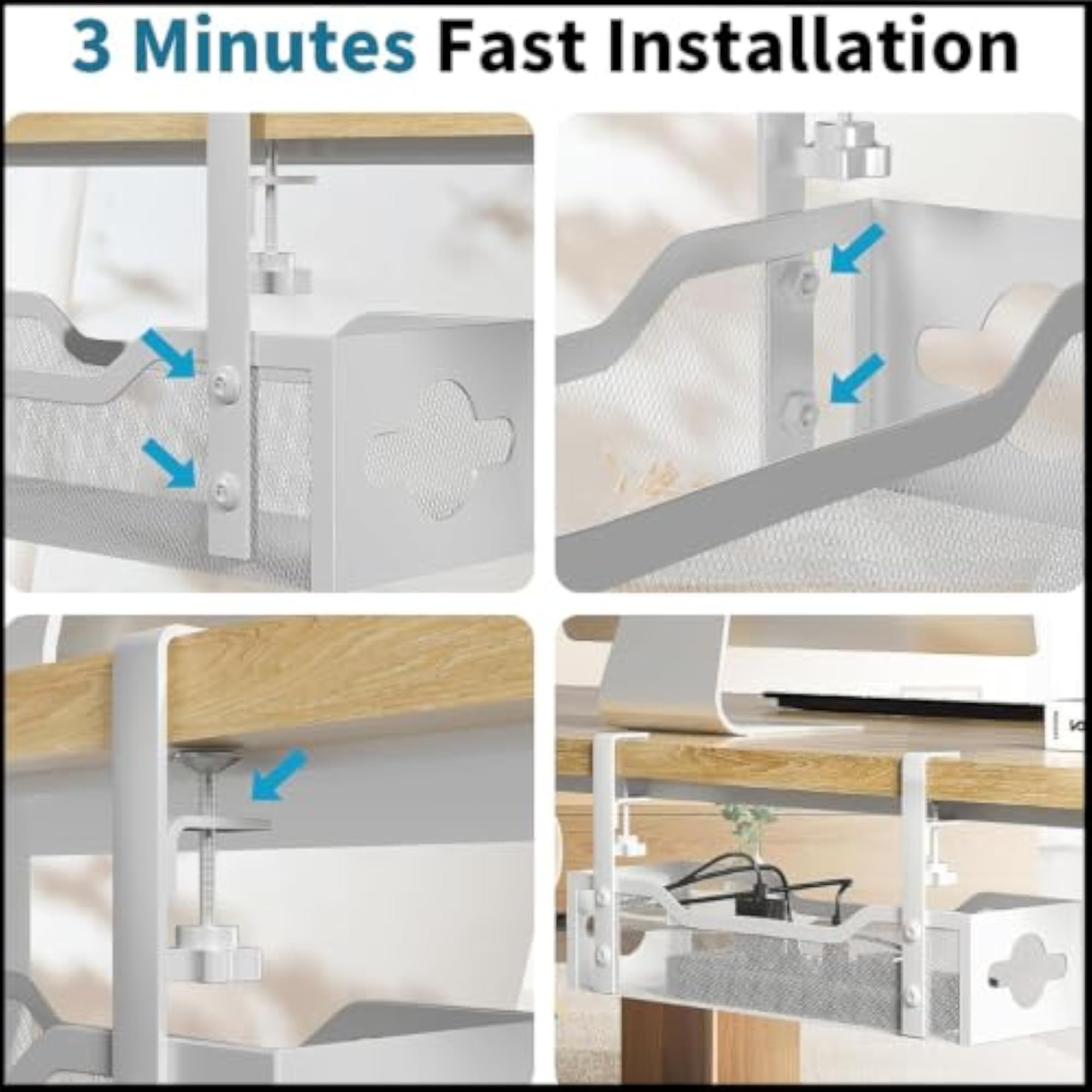 Adjustable Under Desk Cable Management Tray