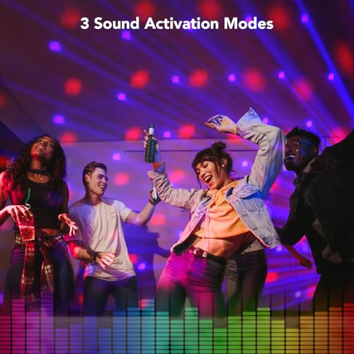 Image of KeoBin DJ Light, Pro 6 in 1 DMX & Sound Activated Laser Show Machine with Disco Ball Lights, RGBW & UV Strobe Party Lights with Dj Light for Home Party Gig Bar Stage Lighting