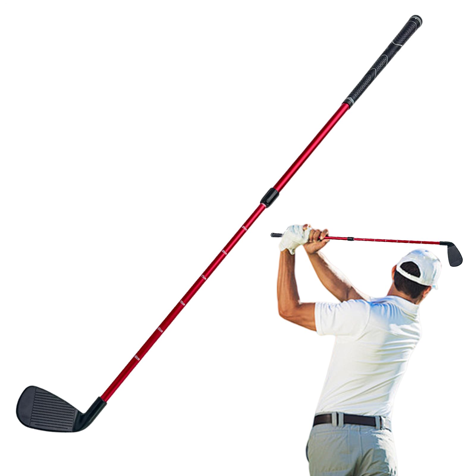 Putter da golf per bambini, in miniatura a due vie, lunghezza regolabile, scala trasparente, per destrorsi e mancini, 55-80 cm, adatto per bambini, adolescenti e ragazzi che imparano