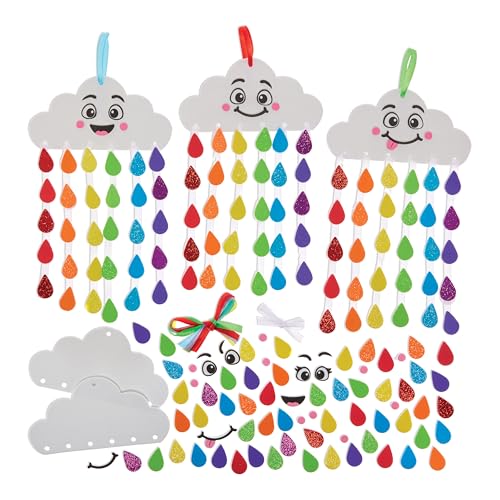 Baker Ross FN011 Kit de manualidades Rainbow Drop - Pack de 5, Decoración de primavera para niños