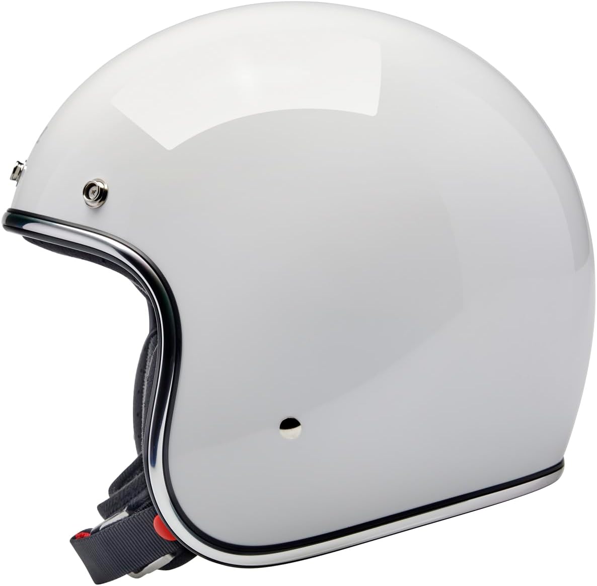 Biltwell Bonanza Gloss White Motorcycle Helmet DOT Approved