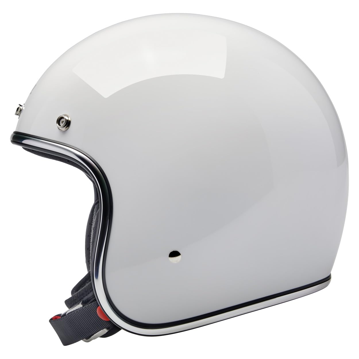 Biltwell Bonanza Gloss White Motorcycle Helmet DOT Approved