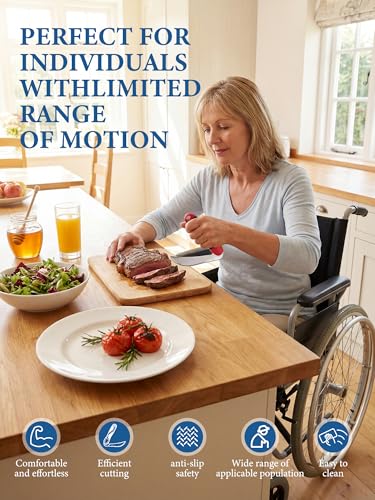 Ergonomic Adaptive Kitchen Knife with Angled Handle — Arthritis-Friendly, One-Handed Rocking Knife for Seniors & Disabled Users | Easily Slice Meat, Vegetables, Bread | Chop, Slice, Dice with Ease - Image 5