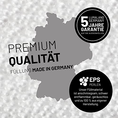 Lumaland Sitzsack-Lounge Modular Sessel | Einfach erweiterbares & leichtes Sofa | Waschbare & Wasserfeste Sitzmöbel für Innenräume & Garten | Indoor & Outdoor Sitz-Garnitur | 96x72x70 cm [Grau]