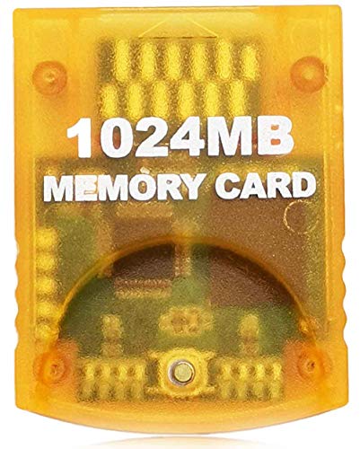 Aisicondan 1024MB(16344 Blocks) High Speed Gamecube Storage Save Game Memory Card Compatible for Nintendo Gamecube & Wii Console Accessory Kits -Yellow