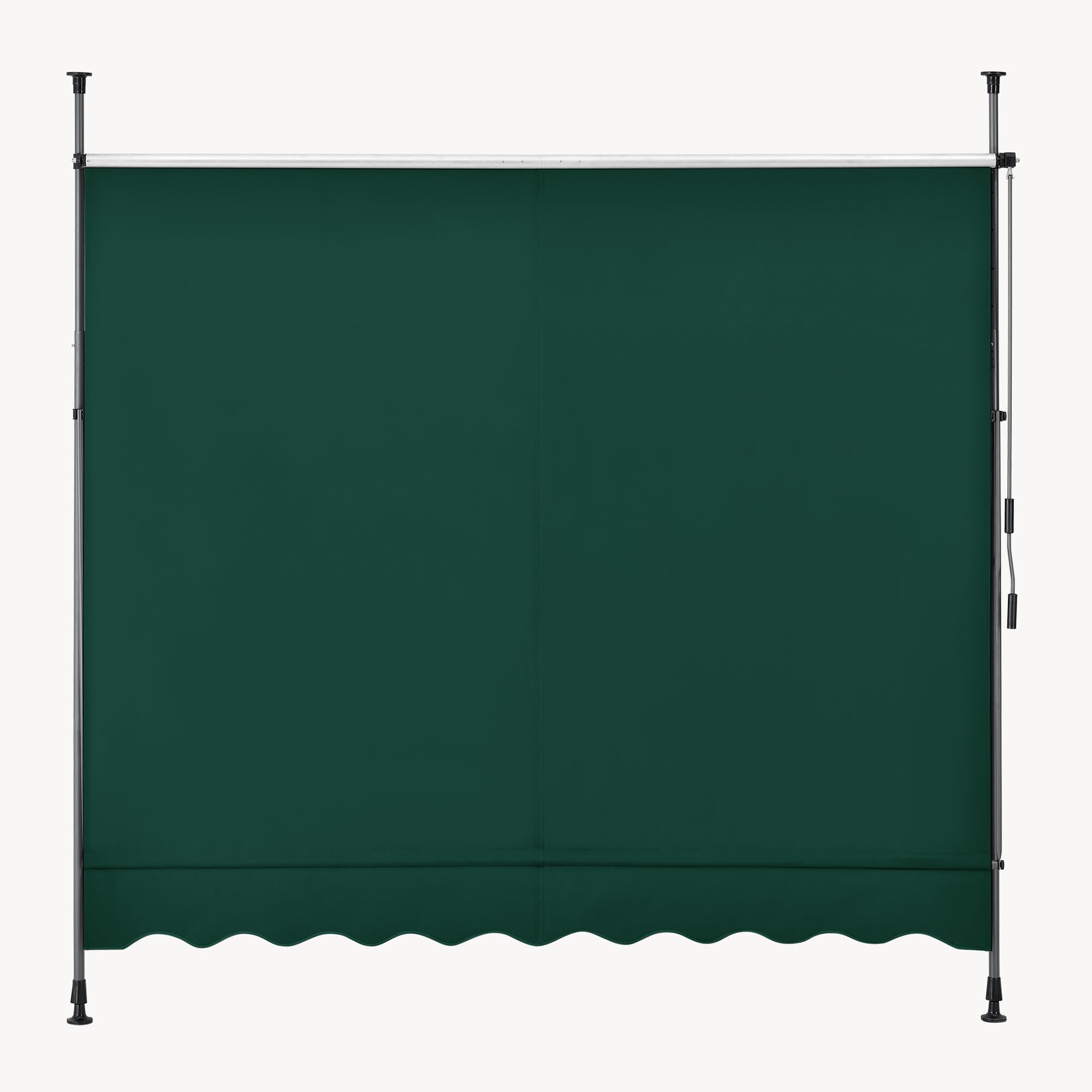 pro.tec Markiza z mocowaniem zaciskowym, bez wiercenia, balkonowa, ochrona przed słońcem, ciemnozielona, 400 x 120 x 200-300 cm