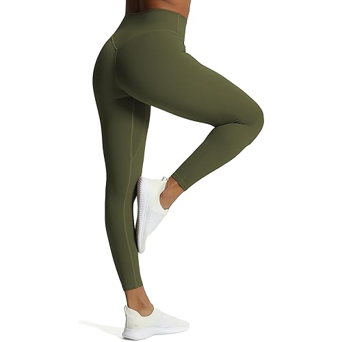 Aoxjox High Waisted Workout Leggings for Women Tummy Control Buttery Soft Yoga Metamorph Deep V Pants 26"