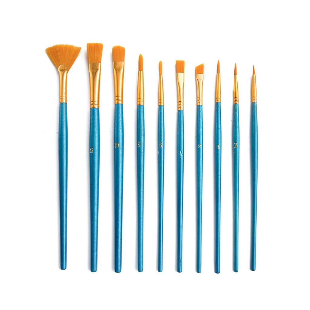 Ensemble d'outils de Peinture 12 pièces Pinceau à Huile Palette Éventail Pinceau en Nylon Fournitures d'art Graffiti
