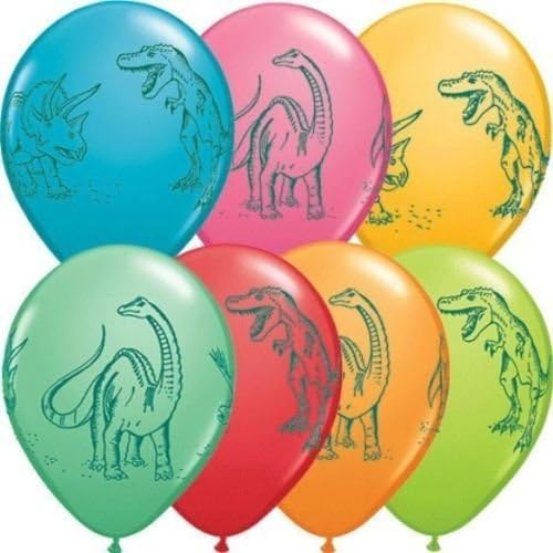 Qualatex 11" Dinosaurs in Action Festive (10ct)