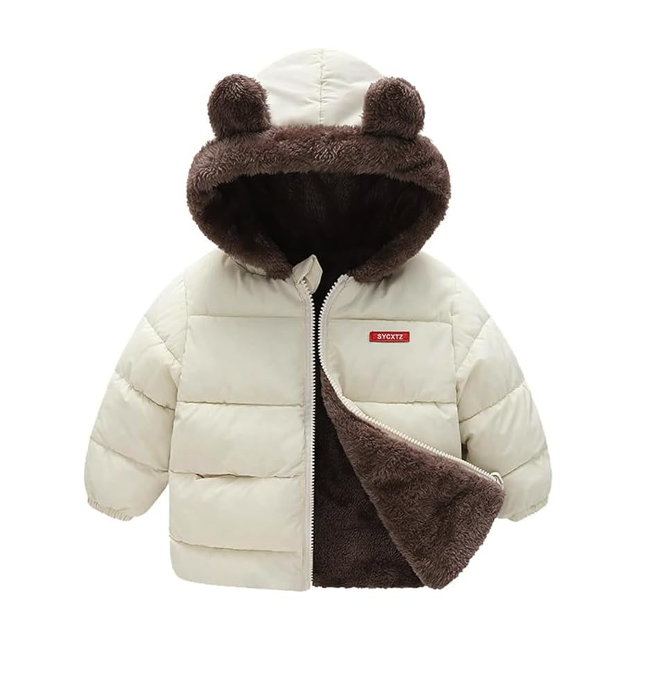 Image of Kids Boys & Girls Unisex Warm Full Sleeves Reversible Quilted Furr Jacket With Hood