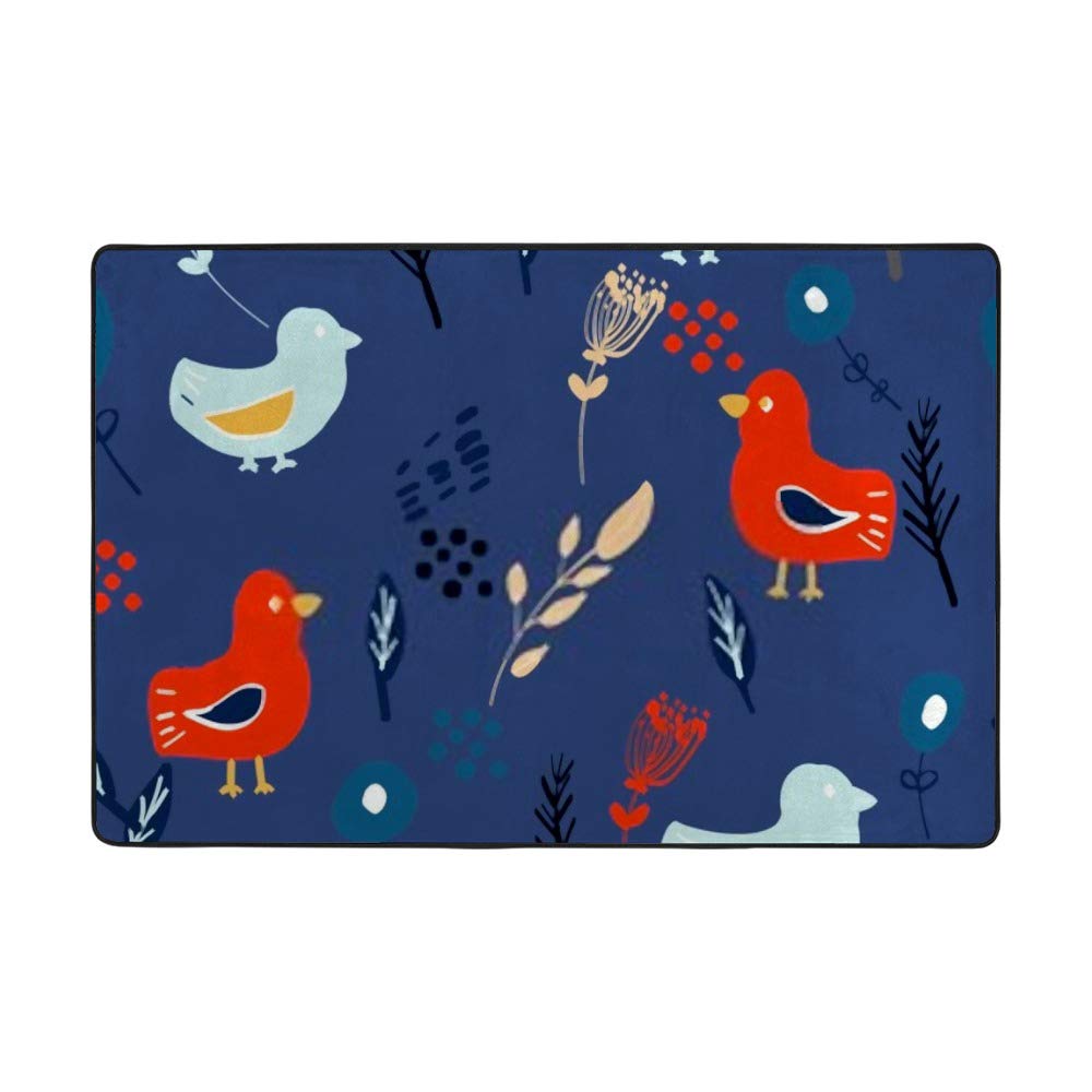 Tapis corail style naïf pour salon chaleureux | Grand tapis doux en polyester et coton stretch