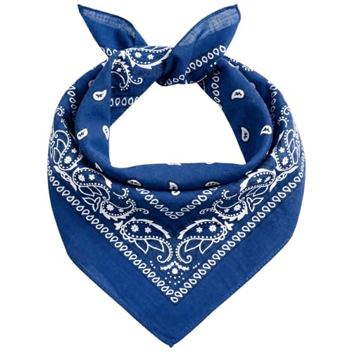 AURAE Bandana Bleu Royal - 100% Coton & Fibres Naturelles - Foulard Bleu Royal Sans Polyester - Qualité Supérieure - Doux, Durable et Lavable en Machine -...