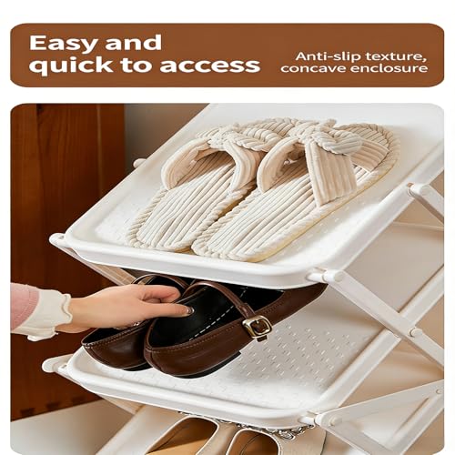 Zapatero plegable con almacenamiento multicapa y fácil montaje rápido 5