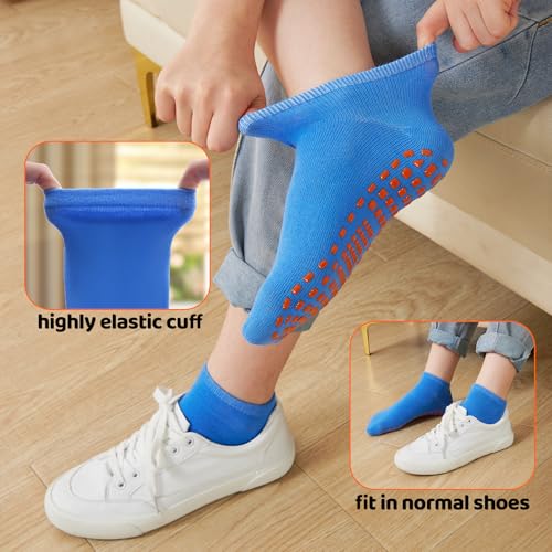 WANZHIHUI Grip Socks for Kids 6 Pairs Grippy Sticky Anti Slip Kid Slippers Non Slip Socks for Boys Girls Yoga Trampoline