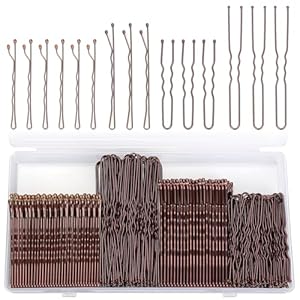 250 Pcs Hair Pins Bobby Pins Brown Hair with Storage Box, Wavy Bobby Pins 2inch 2.4inch, U Shaped Hair Pins 2inch 2.8inch, Suitable for All Hair Types, Hair Clips Hair Pin for Women and Girls
