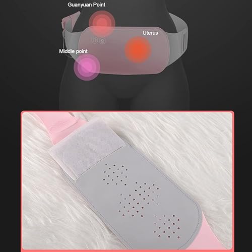 Miniatura 4 de Almohadilla térmica portátil para calambres de período y dolor de espalda cinturón de calor para vientre con masaje de vibración cinturón de