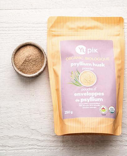 Image of Yupik Organic Whole Husk Psyllium 8.8 Oz, 95% Purity, Soluble Fiber, USDA Certified, Non-GMO, Kosher, Gluten-Free, Sugar-Free & Fat-Free, Unflavored, Plant-Based, Ideal for Oatmeal & Cereal | USDA Certified, Non-GMO, Kosher, Gluten-Free, Sugar-Free & Fat-Free