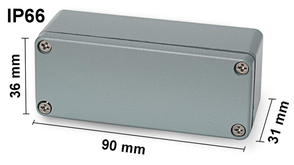 EDI-TRONIC custodia industriale vuota in alluminio 90x36x31mm FA9 IP66
