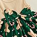 ZAXARRA Toddler Baby Girls Fashion Outfits Sleeveless Flower Print Dress Long Sleeve Ruffle Coat Bow Headband Clothing sets (Green-christmas, 9-12 Months)