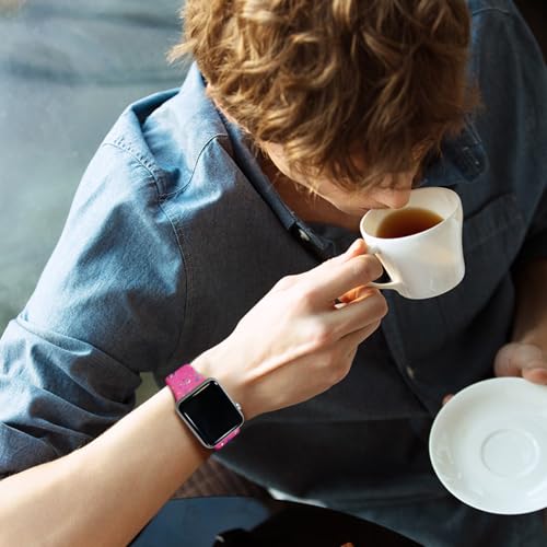 Image of Sport Bands Compatible with Apple Watch Band Women Men 40mm 38mm 41mm 42mm 44mm 45mm 46mm 49mm ,Soft Wristband Waterproof Replacement Strap for iWatch Bands Series 11 10 9 8 7 6 5 4 3 2 1 SE Ultra Hot Pink