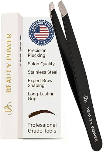 Miniatura 10 de Pinzas inclinadas de precisión profesional para mujeres, pinzas para hombres y mujeres, pinzas para cejas para cabello encarnado, eliminación